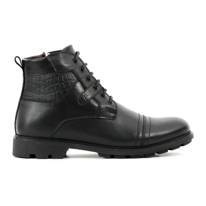 Texas Noir Leather Boots for Men