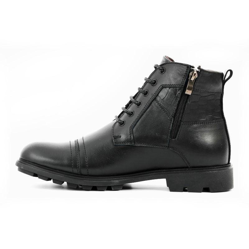 Texas Noir Leather Boots for Men