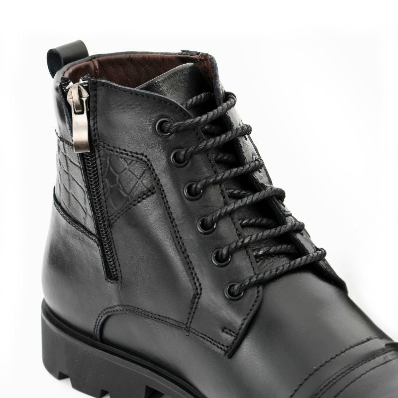 Texas Noir Leather Boots for Men